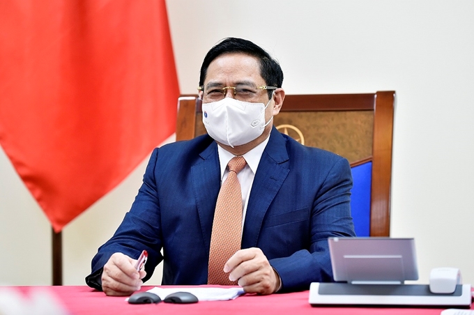 政府总理范明正与澳大利亚总理莫里森通电话